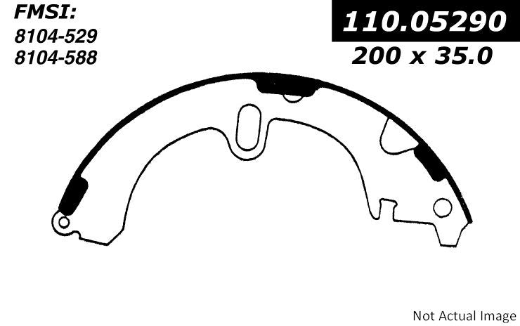 Front View of Rear Drum Brake Shoe CENTRIC 111.05290