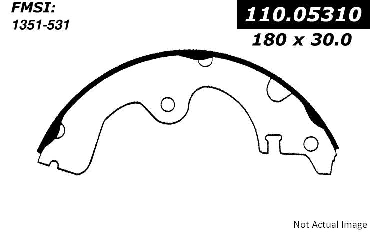 Front View of Rear Drum Brake Shoe CENTRIC 111.05310