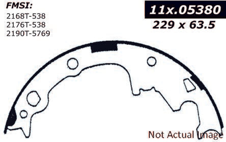 Front View of Rear Drum Brake Shoe CENTRIC 111.05380