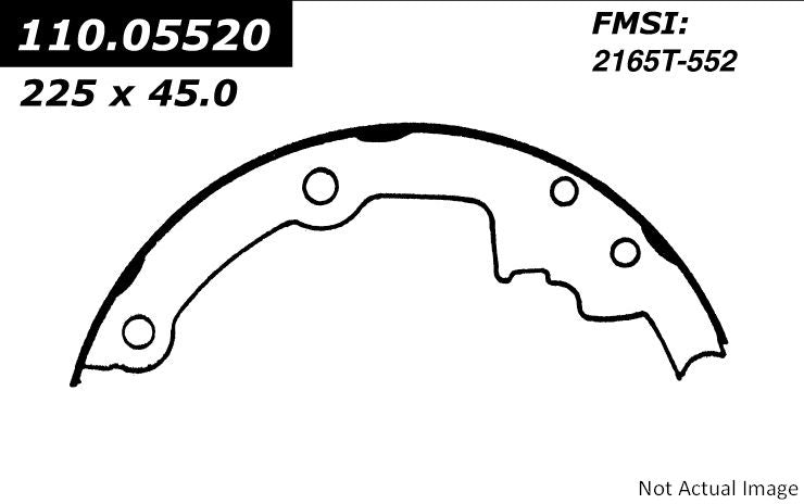 Front View of Rear Drum Brake Shoe CENTRIC 111.05520