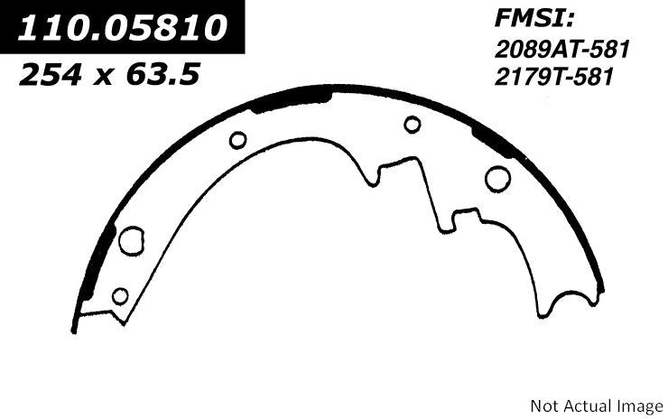 Front View of Rear Drum Brake Shoe CENTRIC 111.05810