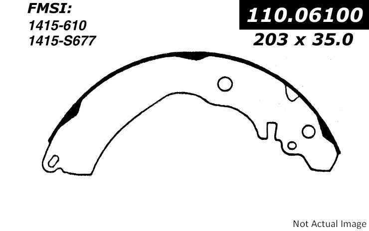 Front View of Rear Drum Brake Shoe CENTRIC 111.06100