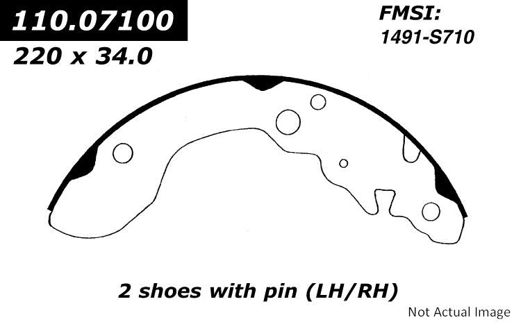 Rear Drum Brake Shoe CENTRIC 111.07100 For Suzuki Chevrolet Sidekick X-90 Tracker