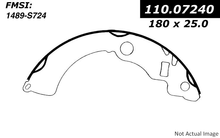 Front View of Rear Drum Brake Shoe CENTRIC 111.07240