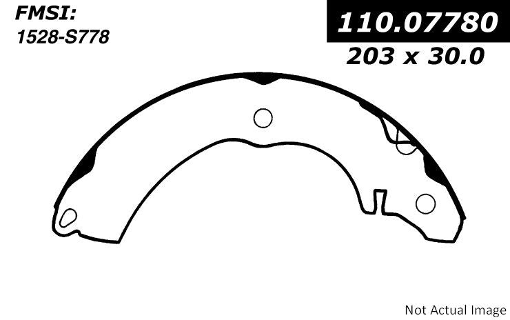 Front View of Rear Drum Brake Shoe CENTRIC 111.07780