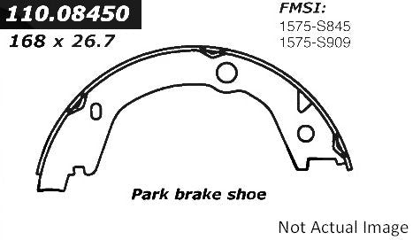 Front View of Rear Parking Brake Shoe CENTRIC 111.08450