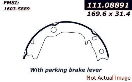 Front View of Rear Parking Brake Shoe CENTRIC 111.08891