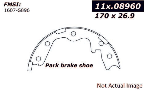 Front View of Rear Parking Brake Shoe CENTRIC 111.08960