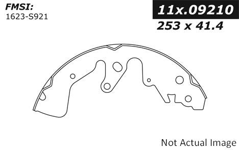 Front View of Rear Drum Brake Shoe CENTRIC 111.09210