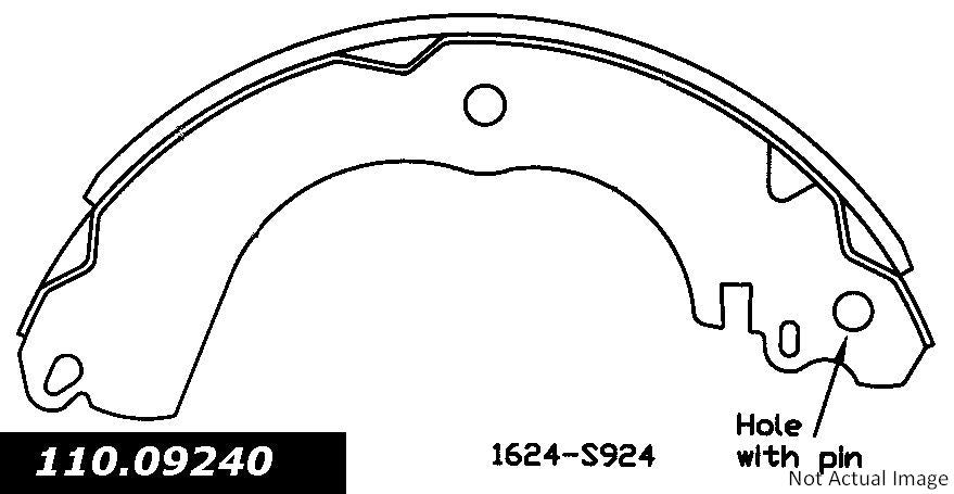 Front View of Rear Drum Brake Shoe CENTRIC 111.09240