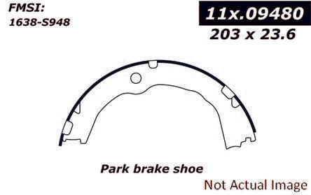 Front View of Rear Parking Brake Shoe CENTRIC 111.09480