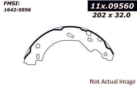 Front View of Rear Drum Brake Shoe CENTRIC 111.09560