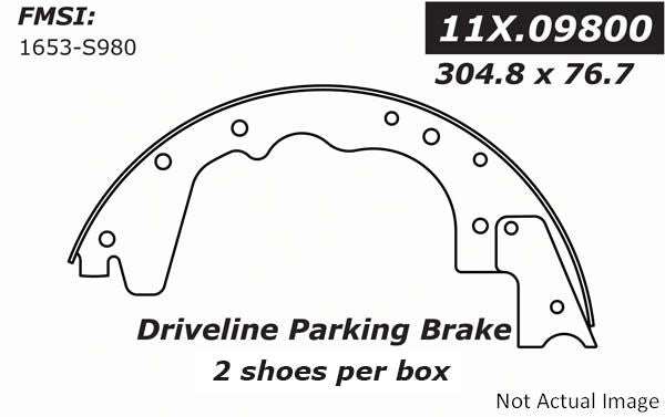 Front View of Parking Brake Shoe CENTRIC 111.09800