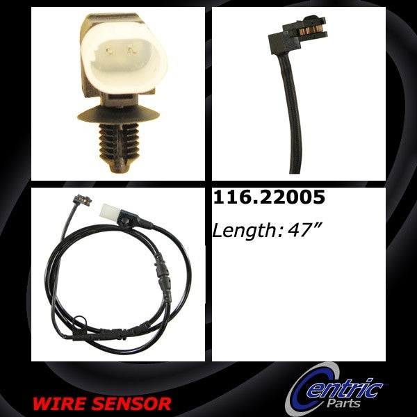 Front View of Front Disc Brake Pad Wear Sensor CENTRIC 116.22005