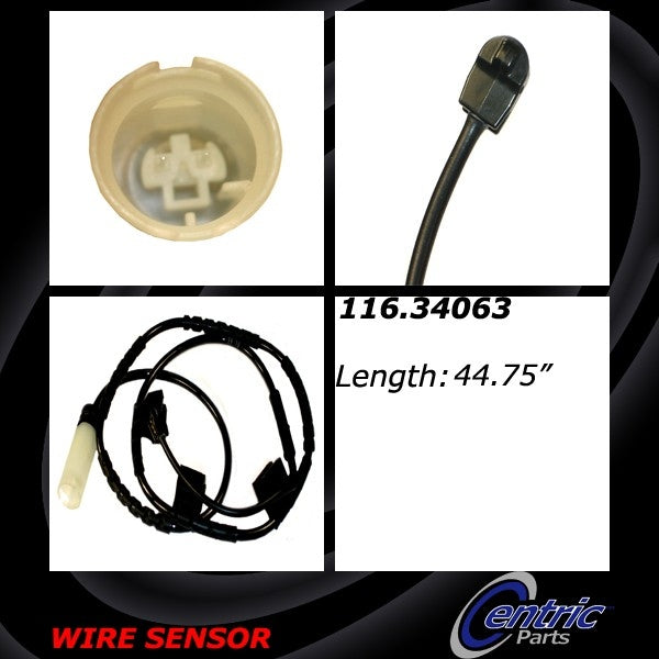 Front View of Rear Disc Brake Pad Wear Sensor CENTRIC 116.34063