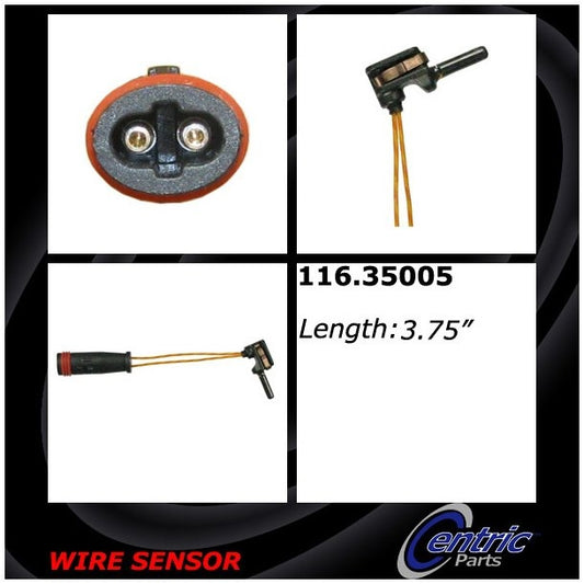 Angle View of Rear Disc Brake Pad Wear Sensor CENTRIC 116.35005