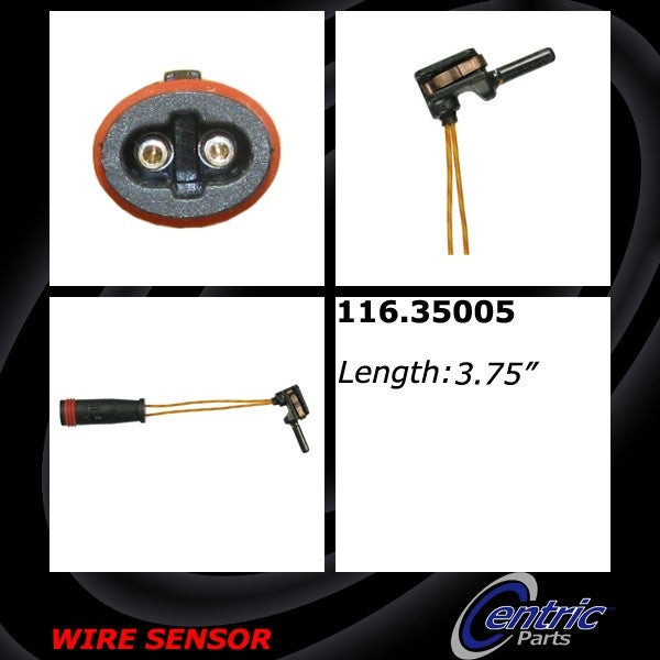 Front View of Rear Disc Brake Pad Wear Sensor CENTRIC 116.35005