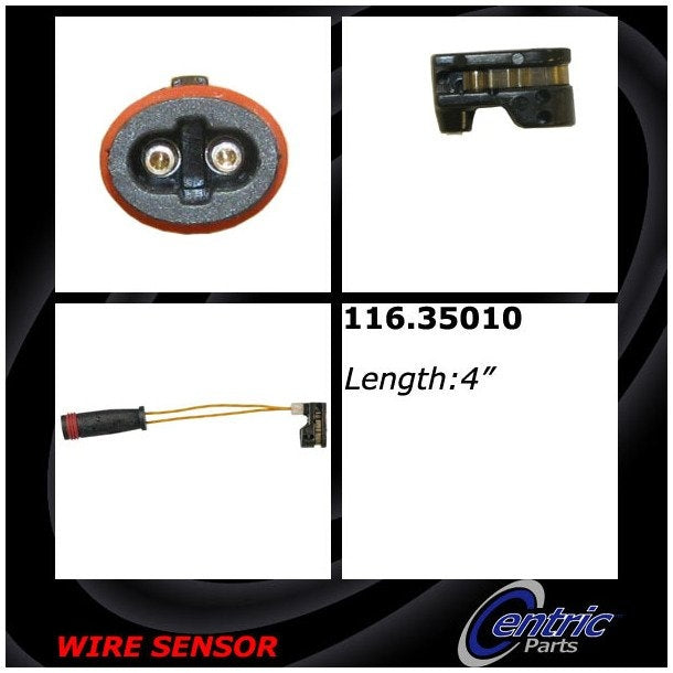 Angle View of Front Right Disc Brake Pad Wear Sensor CENTRIC 116.35010