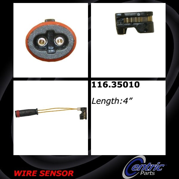 Front View of Front Right Disc Brake Pad Wear Sensor CENTRIC 116.35010