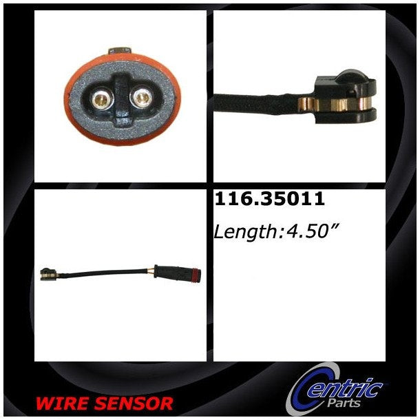 Angle View of Front Disc Brake Pad Wear Sensor CENTRIC 116.35011