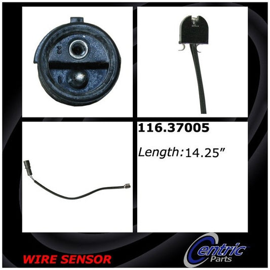 Angle View of Rear Disc Brake Pad Wear Sensor CENTRIC 116.37005