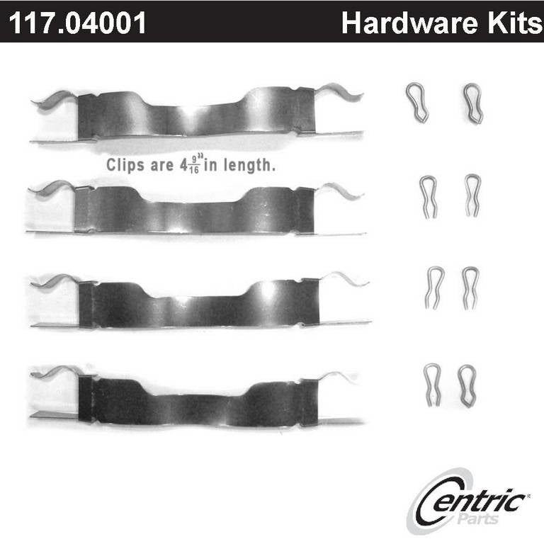 Front View of Rear Disc Brake Hardware Kit CENTRIC 117.04001