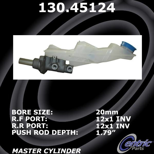 Front View of Brake Master Cylinder CENTRIC 130.45124