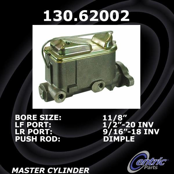 Front View of Brake Master Cylinder CENTRIC 130.62002