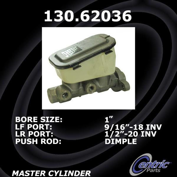 Front View of Brake Master Cylinder CENTRIC 130.62036