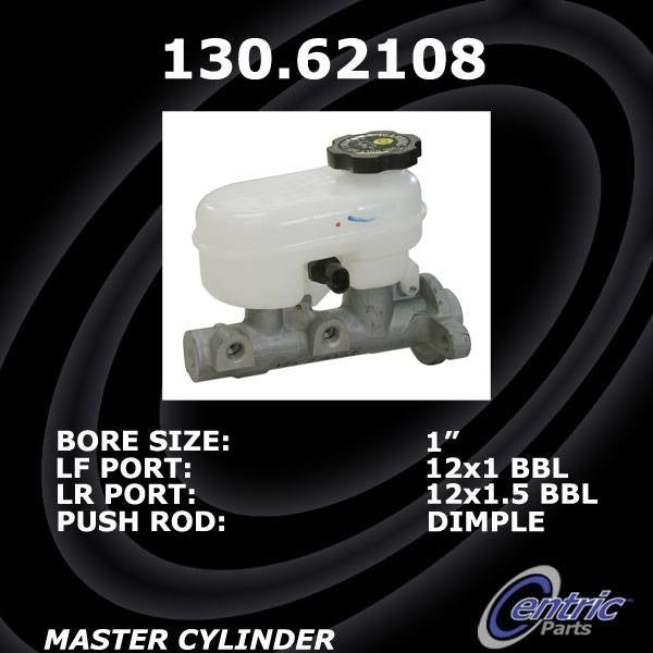 Front View of Brake Master Cylinder CENTRIC 130.62108