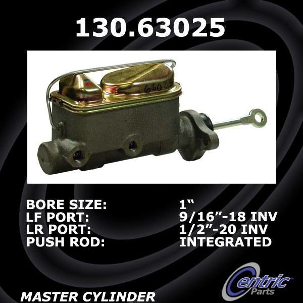 Front View of Brake Master Cylinder CENTRIC 130.63025