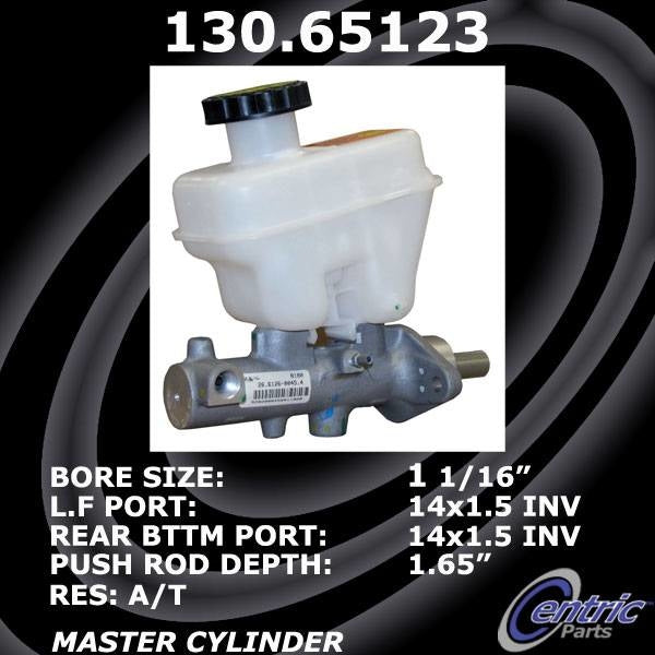 Front View of Brake Master Cylinder CENTRIC 130.65123