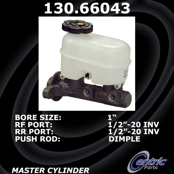 Front View of Brake Master Cylinder CENTRIC 130.66043