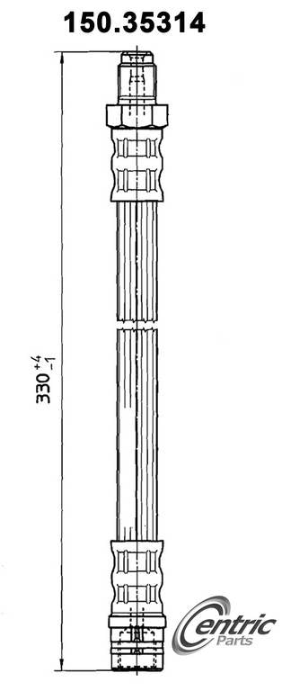 Front View of Rear Brake Hydraulic Hose CENTRIC 150.35314