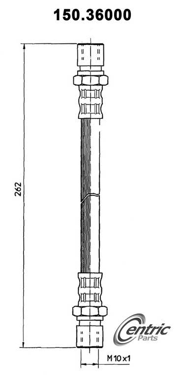 Front View of Front Brake Hydraulic Hose CENTRIC 150.36000