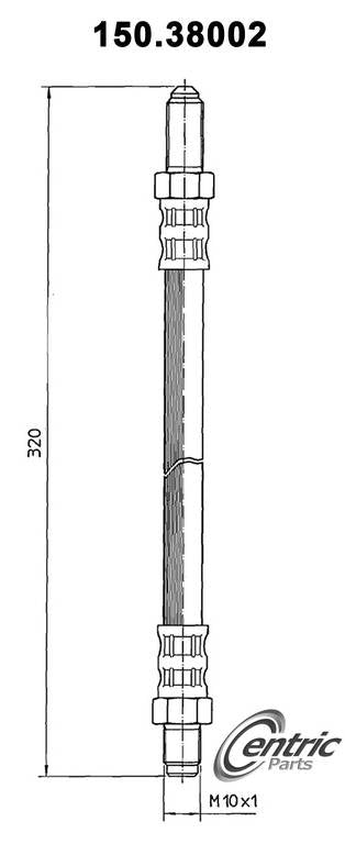 Front View of Front Brake Hydraulic Hose CENTRIC 150.38002