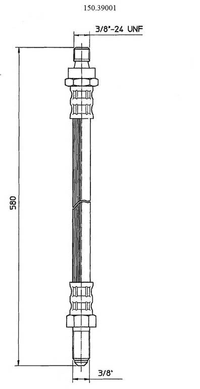 Front View of Front Brake Hydraulic Hose CENTRIC 150.39001