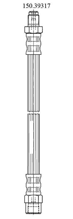 Front View of Rear Brake Hydraulic Hose CENTRIC 150.39317