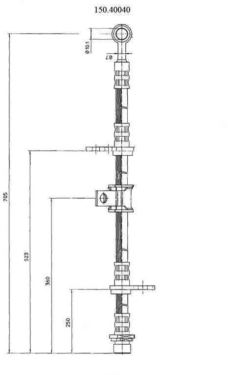 Front View of Front Left Brake Hydraulic Hose CENTRIC 150.40040