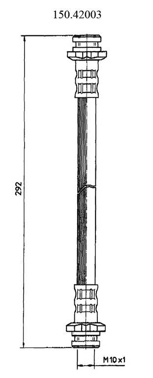 Front View of Rear Upper Left Brake Hydraulic Hose CENTRIC 150.42003