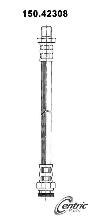 Front View of Rear Right Brake Hydraulic Hose CENTRIC 150.42308