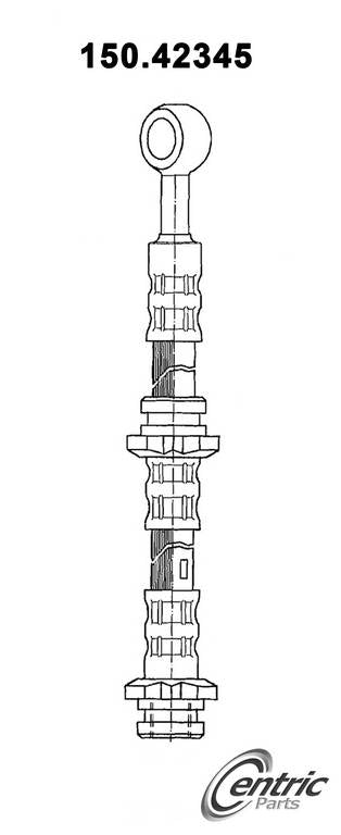 Front View of Rear Left Brake Hydraulic Hose CENTRIC 150.42345