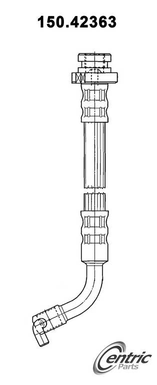 Front View of Rear Right Brake Hydraulic Hose CENTRIC 150.42363