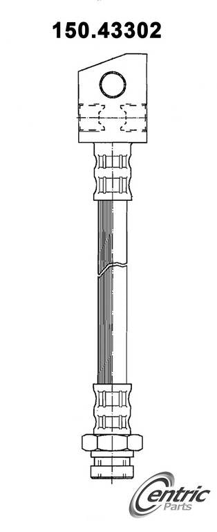 Front View of Rear Upper Brake Hydraulic Hose CENTRIC 150.43302