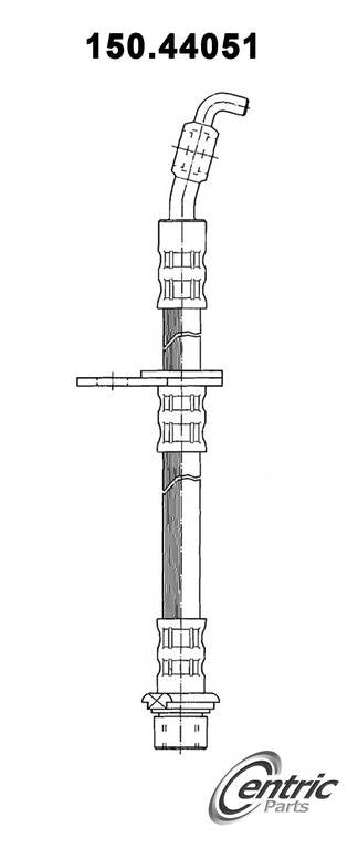 Front View of Front Left Brake Hydraulic Hose CENTRIC 150.44051