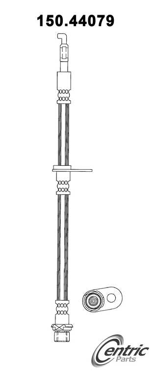 Front View of Front Right Brake Hydraulic Hose CENTRIC 150.44079