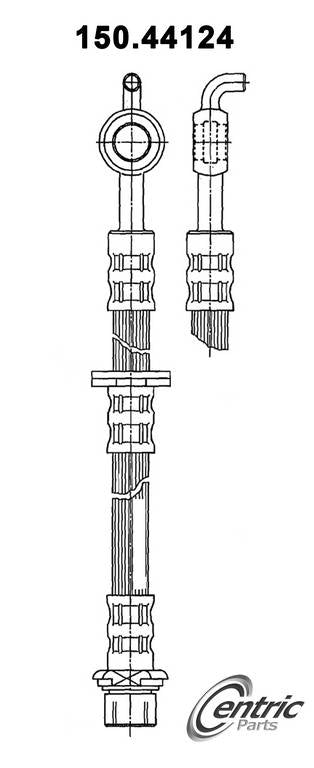 Front View of Front Left Brake Hydraulic Hose CENTRIC 150.44124