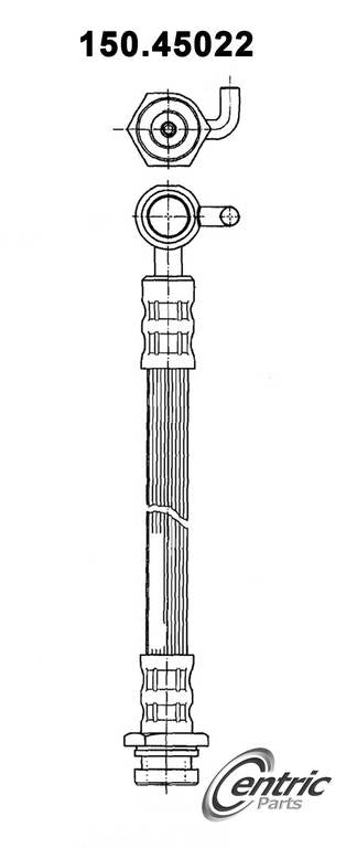 Front View of Front Left Brake Hydraulic Hose CENTRIC 150.45022