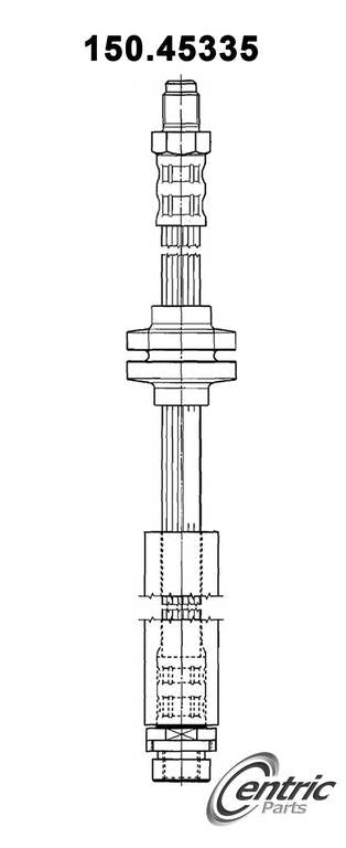 Front View of Rear Brake Hydraulic Hose CENTRIC 150.45335