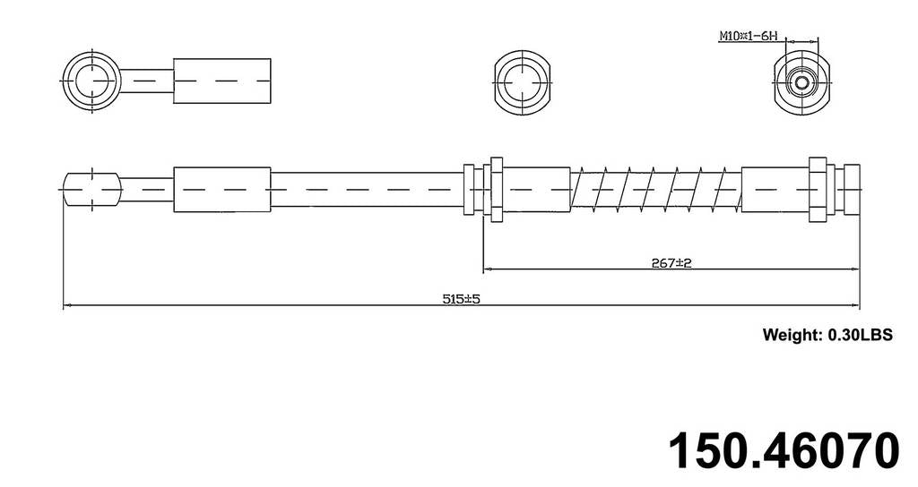 Front View of Front Brake Hydraulic Hose CENTRIC 150.46070